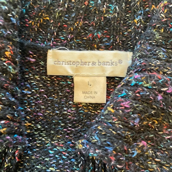 Christopher & Banks Multi Colored Button Up Sweater - Picture 3 of 5